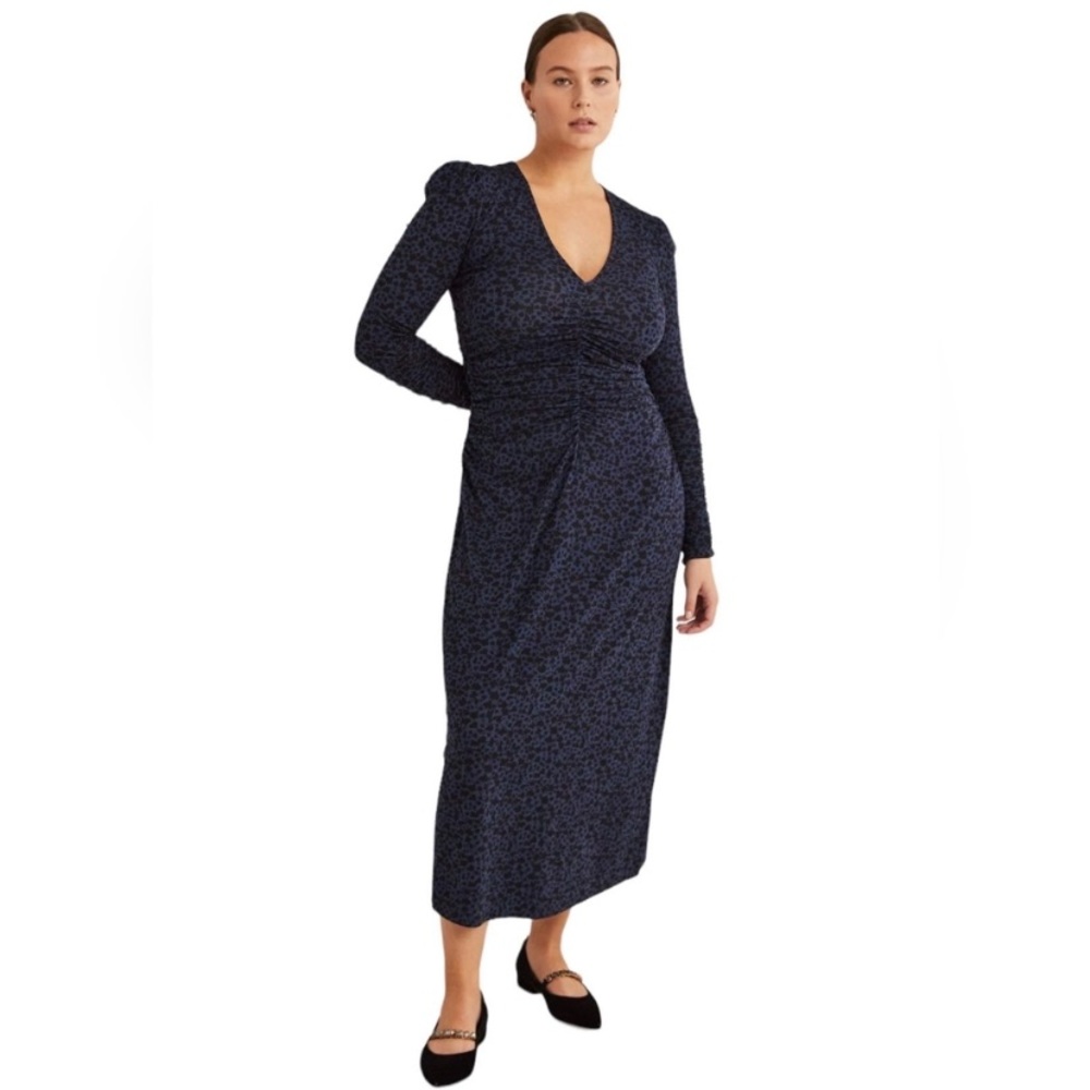 BODEN RUCHED JERSEY MIDI DRESS SIZE 8P